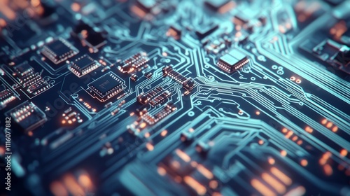 The circuit elements are carefully arranged on a development board that showcases innovation and precision electronic engineering, with each element playing a crucial role in creating functional techn