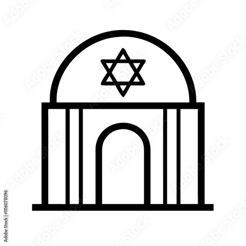 Icon featuring synagogue Commandments, representing Jewish community.