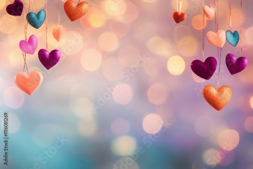 Colorful feathers and sparkles create a festive atmosphere for celebration or...