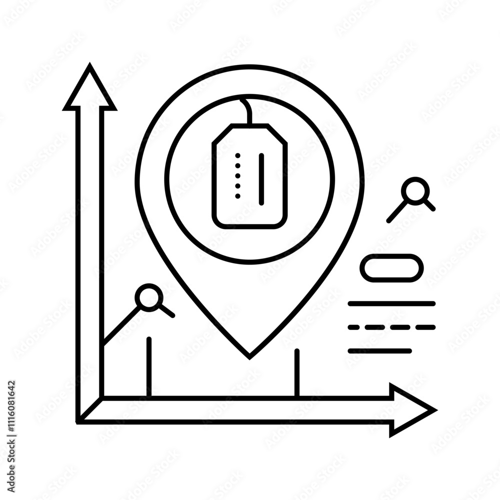 Fototapeta premium product positioning technical sales engineer line icon vector. product positioning technical sales engineer sign. isolated contour symbol black illustration