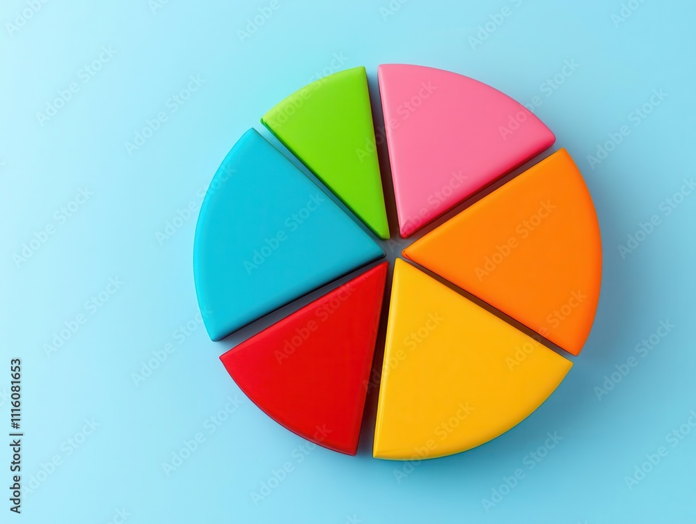 Fototapeta premium Pie chart representing the breakdown of CPI categories contributing to inflation, symbolizing sectorspecific price changes