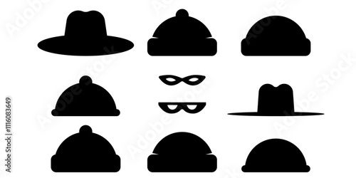 Incognito icons. Collection of anonymous and strangers