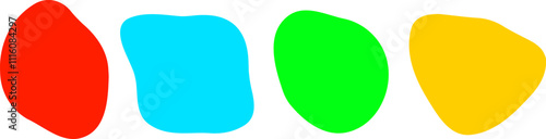 Random blotch, inkblot. Organic blob, blot. Speck shape.Splat, fleck graphic. Drop of liquid, fluid.