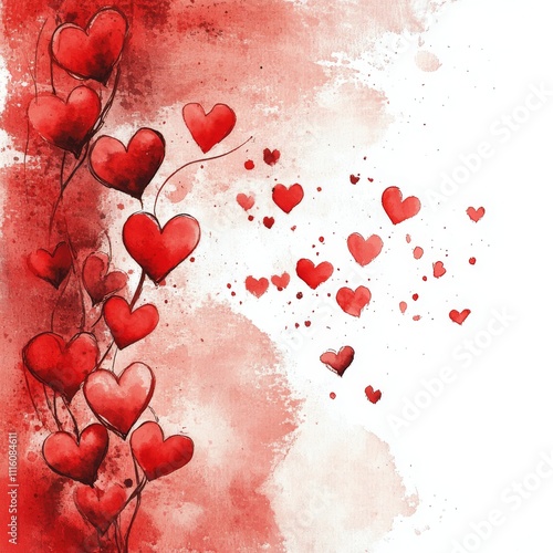 Colorful hearts on a soft pink background for romantic occasions and celebrat...