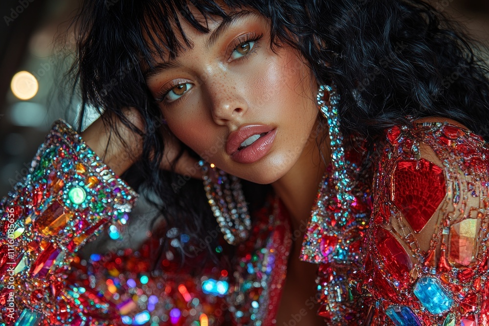 model poses dramatically vibrant urban environment while wearing avant garde attire. bold colors and intricate design stand as sun sets. model poses dramatically vibrant urban environment while wearing avant garde attire. bold colors and intricate design stand as sun sets.