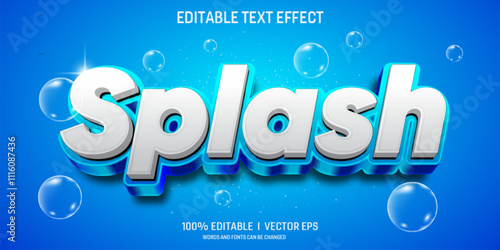  splash vector 3d text effect with modern style design