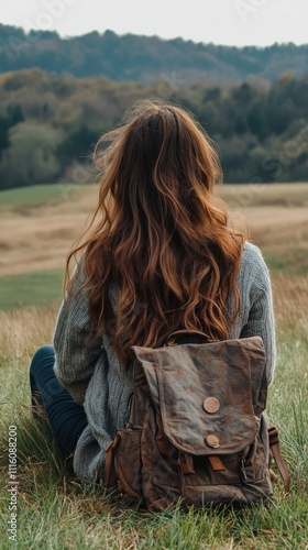 Relaxing moment in a grassy field during a peaceful afternoon