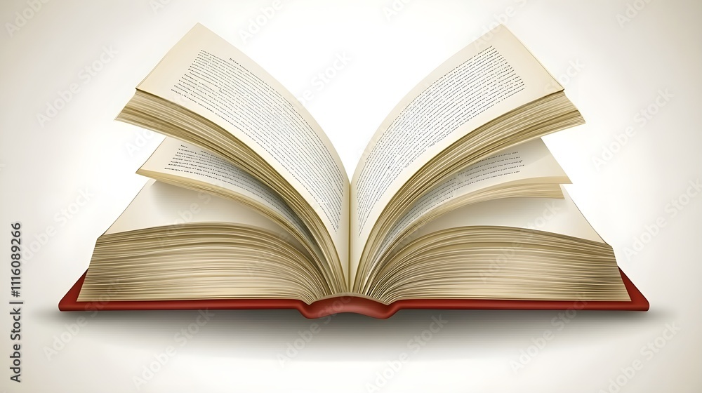 Fototapeta premium Captivating open book displaying pages studio setting creative concept minimalist environment