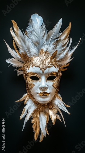 Decorative mask with feathers showcasing artistry and creativity in design