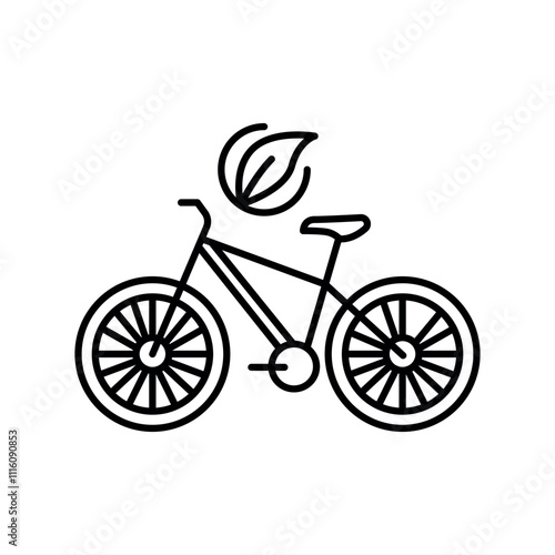 Bicycle black line icon.