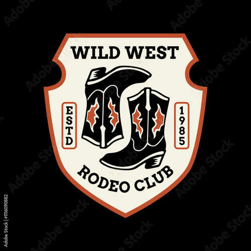 Western Themed Vector Graphic. Perfect for apparel prints, t-shirts, stickers, posters, and other uses.