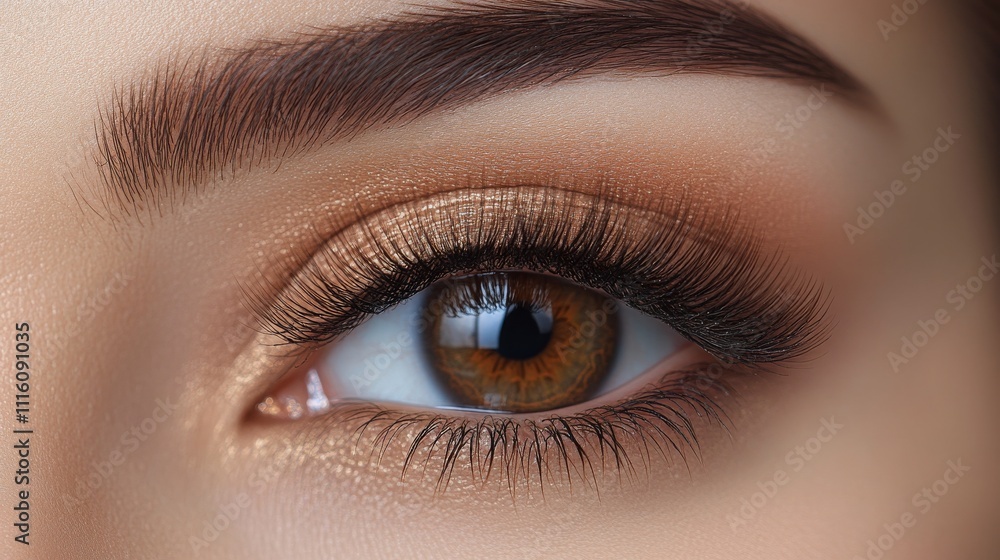 Fototapeta premium Captivating close up of a womans eye highlighting natural beauty and features