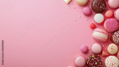 Assorted chocolates and treats displayed on a clean surface, perfect for dess...