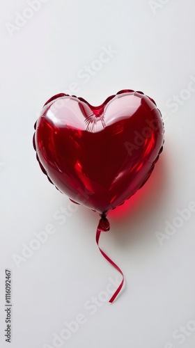 Heart shaped balloon in bright red hue, perfect for celebrations or special o...