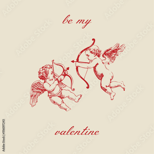 Saint Valentine's Day vector social media posts set Collection of cute illustration