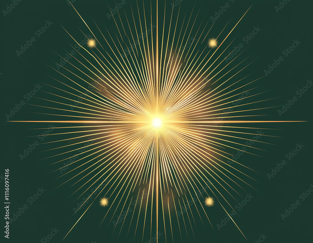 Fototapeta premium Golden Radiance Burst