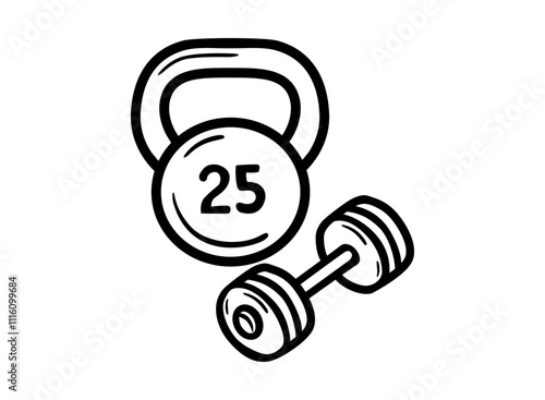 Kettlebell and dumbbell black icon. Active lifestyle and sport vector symbol. Gym equipment Vector icon for web graphic design. Vector illustration