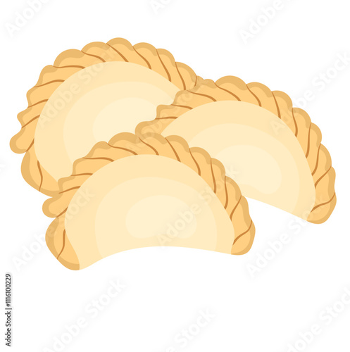 Kue Pastel or Fried Pastry Snack Illustration Isolated on White Background