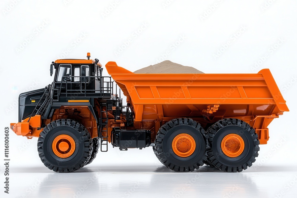 Obraz premium Heavy Duty Dumper Truck Transporting Sand Loads