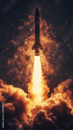 Rocket launch at sunset creates dramatic sky and powerful smoke clouds