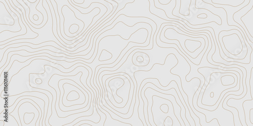 White background topography contour map with black curve lines. luxury topographic wavy pattern and geographic grid map patterns, topography line map. Vintage outdoors style. 