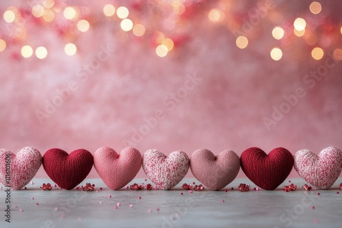 Beautifully arranged sparkling hearts create a romantic atmosphere for specia...