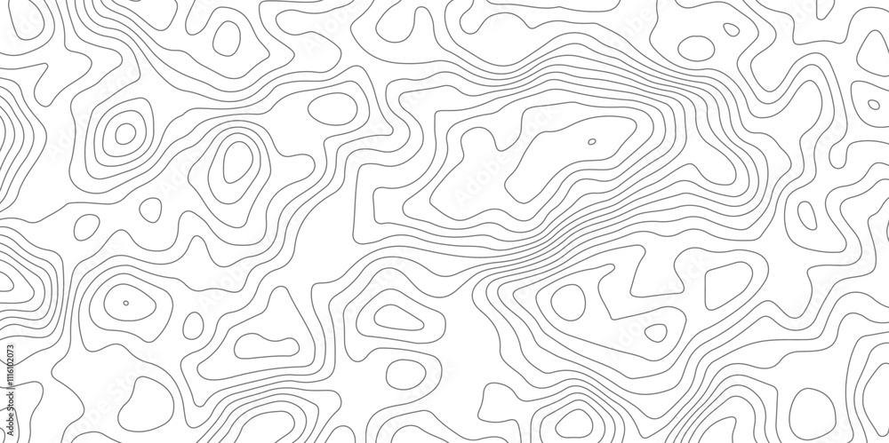 Obraz premium White background topography contour map with black curve lines. luxury topographic wavy pattern and geographic grid map patterns, topography line map. Vintage outdoors style.