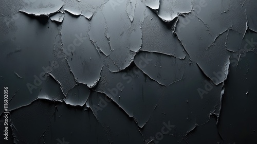 Textured patterns of dried paint residues on a dark sheet metal background showcasing peeling layers and industrial aesthetics.