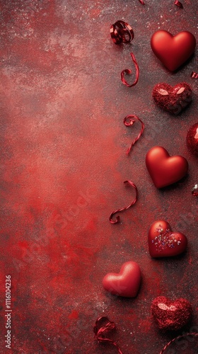 Decorative hearts and festive elements create a romantic atmosphere for celeb...