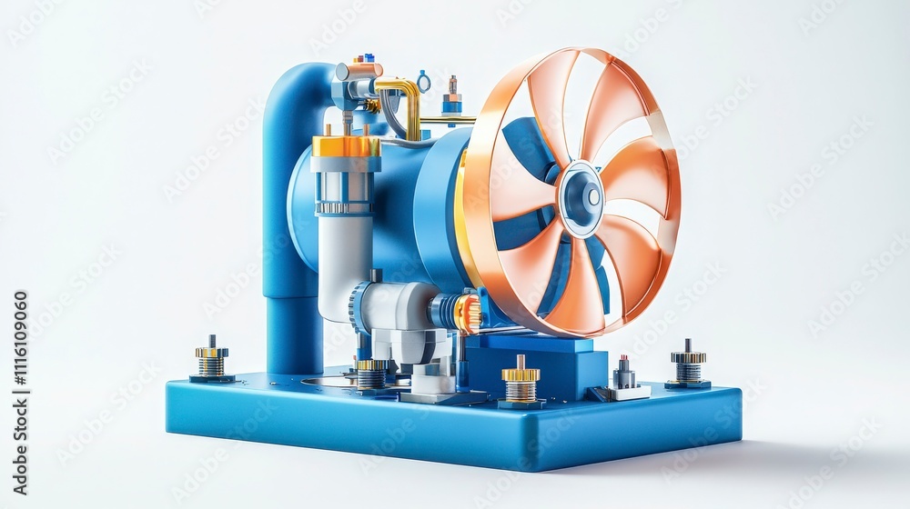 3D Render of a Modern Industrial Air Compressor 3D Render of a Modern Industrial Air Compressor