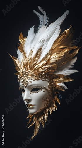 Decorative mask with feathers showcasing artistry and creativity in design