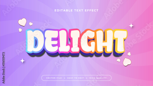 Colorful delight 3d editable text effect - font style