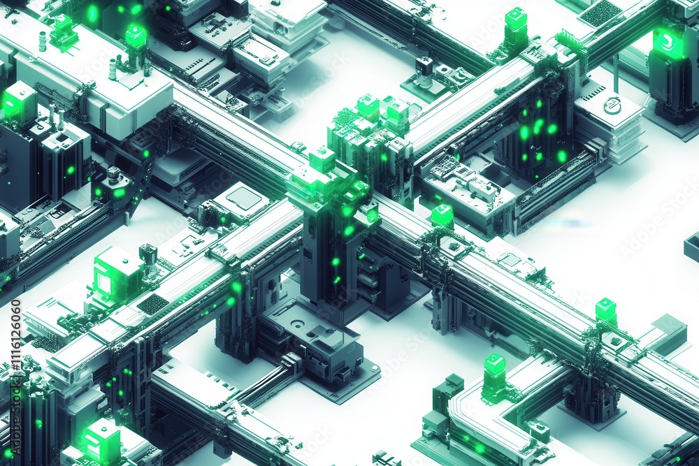 Advanced Automation Network with Robotic Arms and Belts Advanced Automation Network with Robotic Arms and Belts