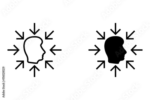 Extrovert and introvert vector icons on white background