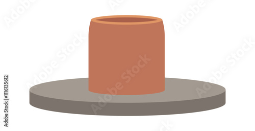 Handmade clay pot vector illustration