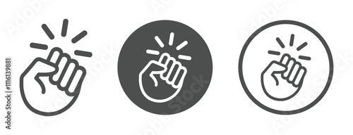 Hand knocking on door icon. Hitting fist vector icon. Fist icon. Clenched hand vector icon