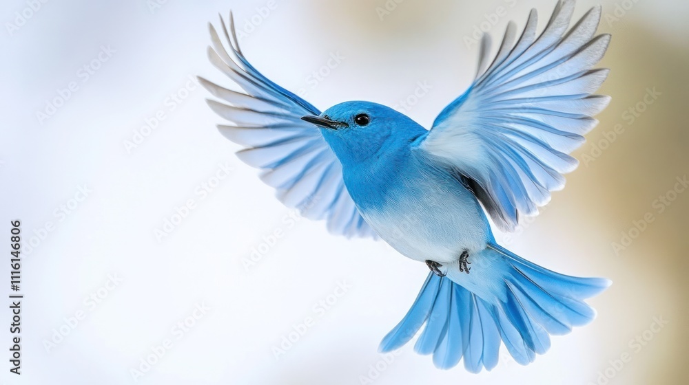 Obraz premium Stunning Blue Bird in Flight: A Captivating Image of Avian Grace