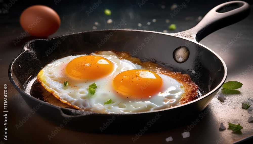 Delicious Sunny-Side-Up Eggs in a Frying Pan Delicious Sunny-Side-Up Eggs in a Frying Pan
