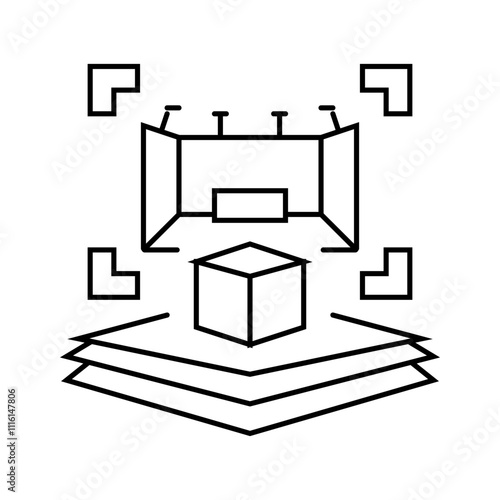 keycard virtual conference line icon vector. keycard virtual conference sign. isolated contour symbol black illustration