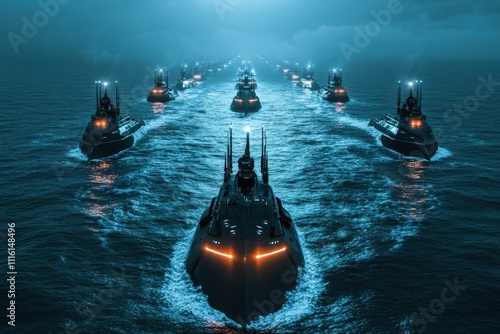 Ocean warfare with unmanned submarines in the new world war