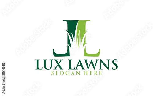 landscape logo for lawn or gardening business design template