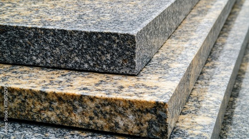 Granite slabs stacked for paving sidewalks and building finishes showcasing texture and color variation in natural stone materials photo