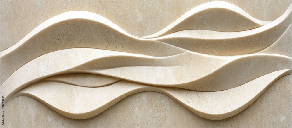 Obraz premium Natural Beige Waves in Beach Sand Abstract texture featuring flowing patterns and soft neutral tones perfect for aesthetic design backgrounds