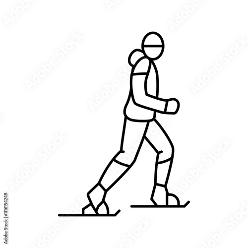 snowshoeing winter sport line icon vector. snowshoeing winter sport sign. isolated contour symbol black illustration