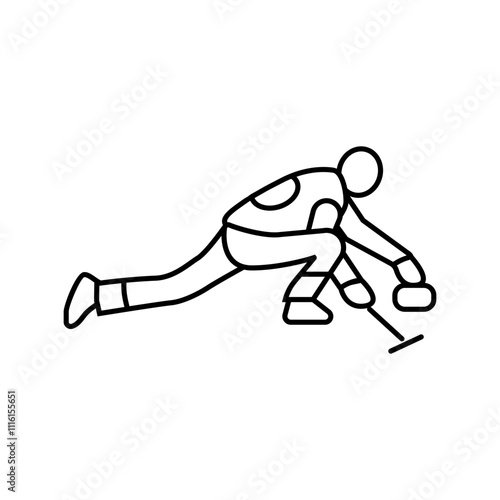 curling winter sport line icon vector. curling winter sport sign. isolated contour symbol black illustration