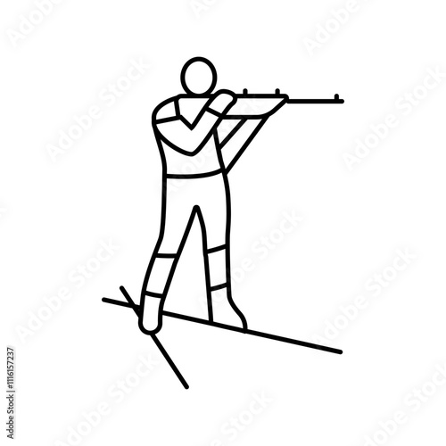 biathlon winter sport line icon vector. biathlon winter sport sign. isolated contour symbol black illustration