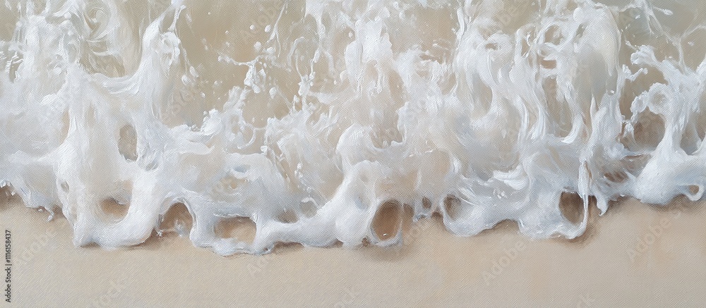 Coastal Serenity Gentle Waves Rolling Over Soft Sandy Shoreline in a Captivating Seascape Illustration Coastal Serenity Gentle Waves Rolling Over Soft Sandy Shoreline in a Captivating Seascape Illustration