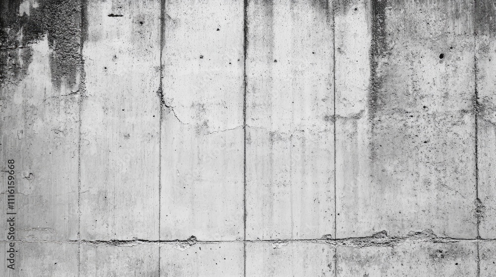 Fototapeta premium Textured concrete wall with peeling faded paint creating a grungy industrial background for design projects