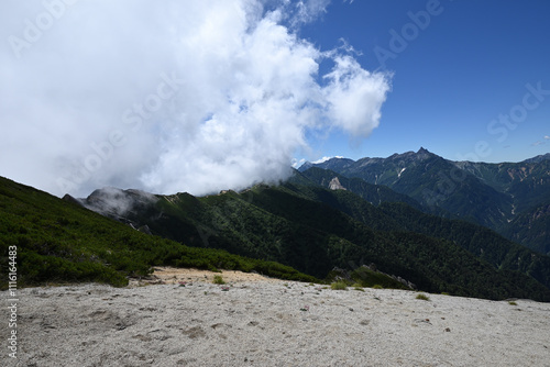 Climbing Mt. Tsubakuro, Nagano, Japan photo