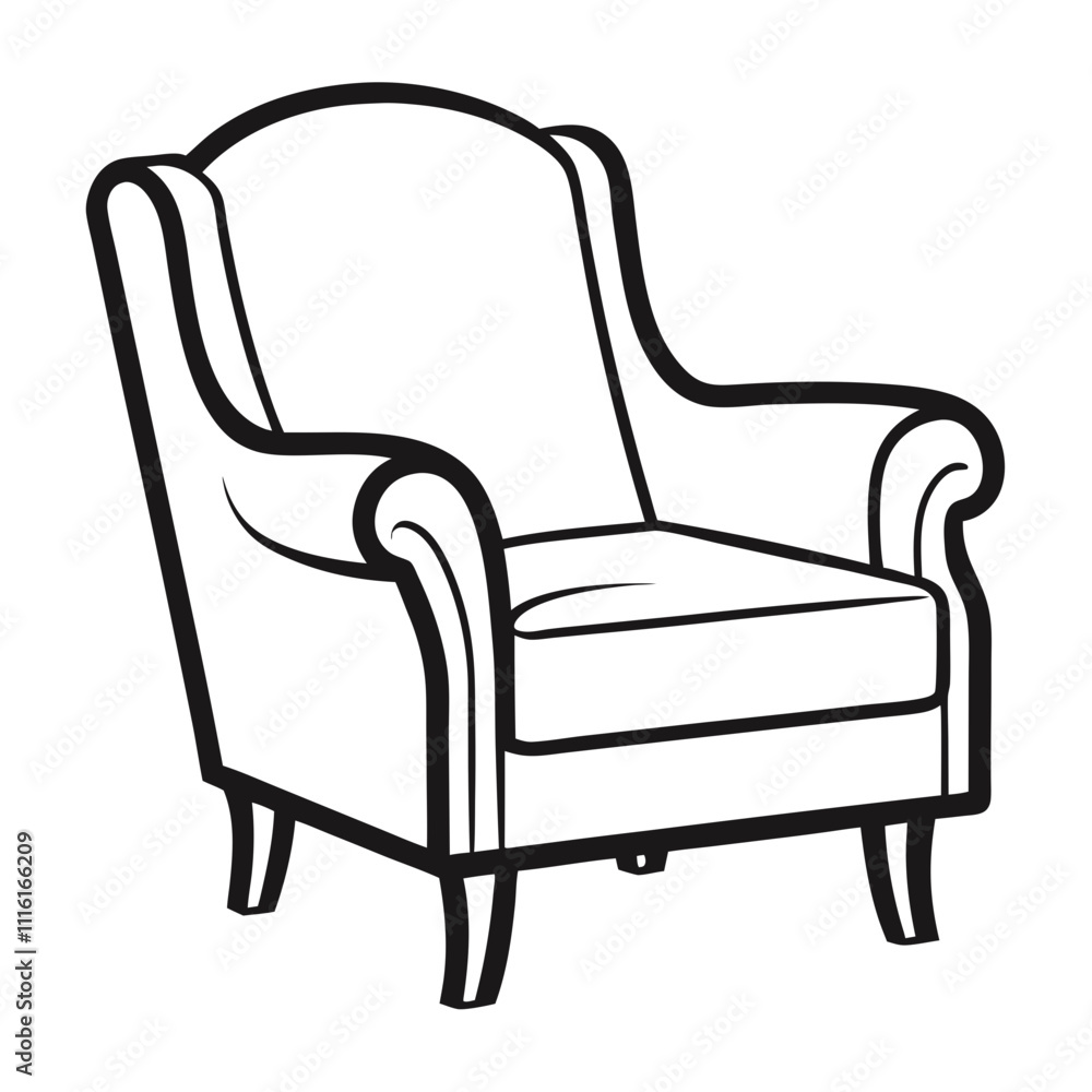 recliner chair line art silhouette vector illustration transparent background recliner chair line art silhouette vector illustration transparent background